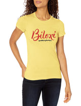 Marky G Apparel Women's Casual Short Sleeve Crewneck Tops Blouses Slim Fit T-Shirt With Biloxi Printed - Clementine Apparel