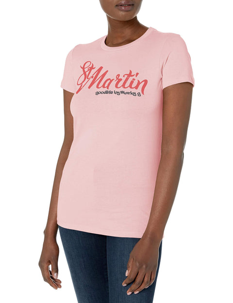 Marky G Apparel Women's Casual Short Sleeve Tops Blouses Slim Fit T-Shirt With St. Martin Printed - Clementine Apparel