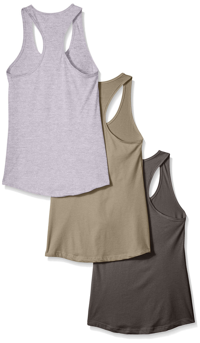 Clementine Women's Petite Plus Ideal Racerback Tank (Pack of 3) - Clementine Apparel