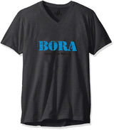 Marky G Apparel Men's Bora Bora Graphic Printed Premium Tops Fitted Sueded Short Sleeve V-Neck T-Shirt - Clementine Apparel