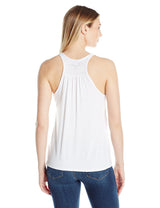 Clementine Women's Petite Plus Ladies' with Floral Skull Printed Flowy Racerback Tank - Clementine Apparel