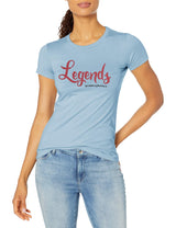 Marky G Apparel Women's Casual Short Sleeve Crewneck Tops Blouses Slim Fit T-Shirt With Legends Printed - Clementine Apparel