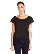 Clementine Women's Light Weight French Terry Dolman Sleeve Top, Black, Small - Clementine Apparel
