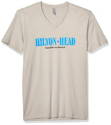 Marky G Apparel Men's Hilton Head Graphic Printed Premium Fitted Sueded Short Sleeve V-Neck T-Shirt - Clementine Apparel