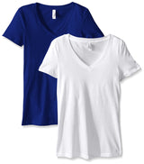 Clementine Women's Petite Plus Ideal V Neck Tee (Pack of 2) - Clementine Apparel