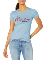 Marky G Apparel Women's Casual Short Sleeve Crewneck Tops Blouses Slim Fit T-Shirt With Mallorca Printed - Clementine Apparel