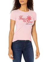 Marky G Apparel Women's Casual Short Sleeve Crewneck Tops Slim Fit T-Shirt With Fun In The Sun Printed - Clementine Apparel