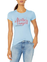 Marky G Apparel Women's Short Sleeve Crewneck Tops Slim Fit T-Shirt With Martha'S Vineyard Printed - Clementine Apparel