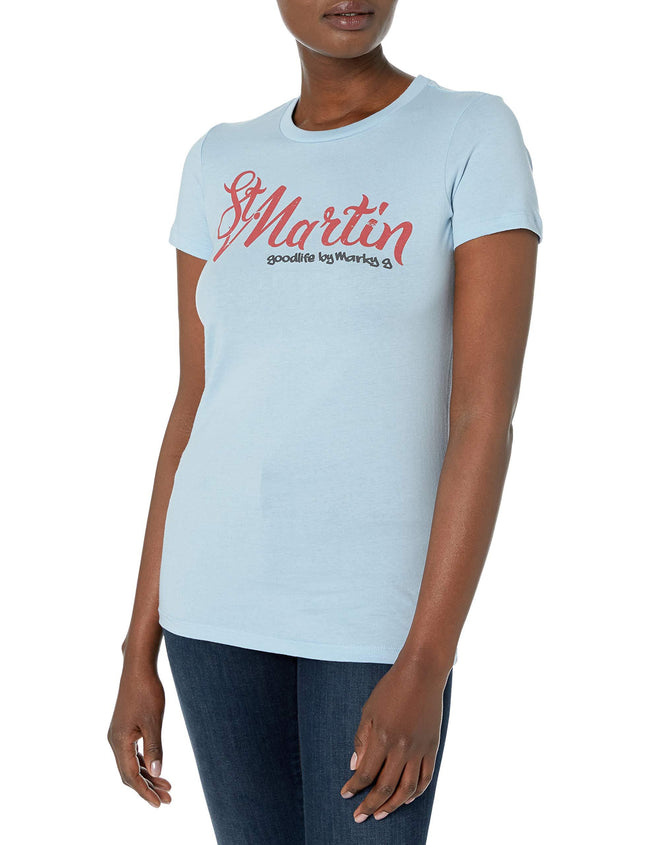 Marky G Apparel Women's Casual Short Sleeve Tops Blouses Slim Fit T-Shirt With St. Martin Printed - Clementine Apparel