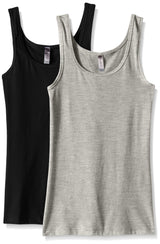 Clementine Women's 2x1 Rib Tank Top (Pack of 2) - Clementine Apparel