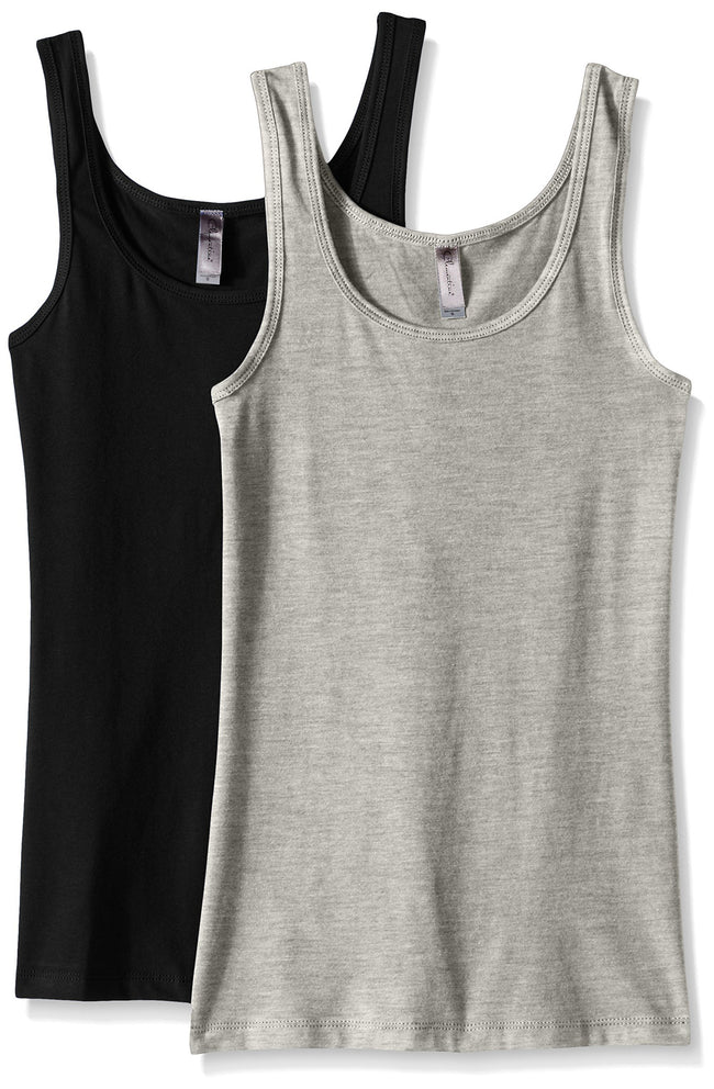 Clementine Women's 2x1 Rib Tank Top (Pack of 2) - Clementine Apparel