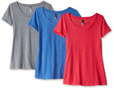 Clementine Women's Tri-Blend Scoop Neck Tee (Pack of 3) - Clementine Apparel