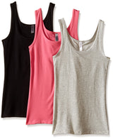 Clementine Women's 2x1 Rib Tank Top (Pack of 3) - Clementine Apparel