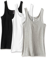 Clementine Women's 2x1 Rib Tank Top (Pack of 3) - Clementine Apparel