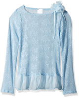 Clementine Little Girls' Lace Long Sleeve Durable Pullover Bodysuit Dance Dress - Clementine Apparel
