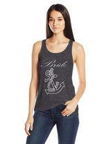 Clementine Women's Petite Plus Bride Anchor Printed Flowy Racerback Tank - Clementine Apparel