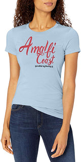 Marky G Apparel Women's Casual Short Sleeve Crewneck Tops Slim Fit T-Shirt with Amplify Coast Printed - Clementine Apparel