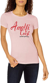 Marky G Apparel Women's Casual Short Sleeve Crewneck Tops Slim Fit T-Shirt with Amplify Coast Printed - Clementine Apparel