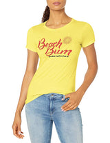 Marky G Apparel - Women's Casual Short Sleeve Crewneck Tops Slim Fit T-Shirt with Beach Life Printed - Clementine Apparel