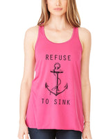 Limited Edition! "Refuse to Sink" Flowy Racerback Tank Top - Clementine Apparel