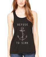 Limited Edition! "Refuse to Sink" Flowy Racerback Tank Top - Clementine Apparel