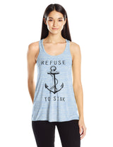 Limited Edition! "Refuse to Sink" Flowy Racerback Tank Top - Clementine Apparel