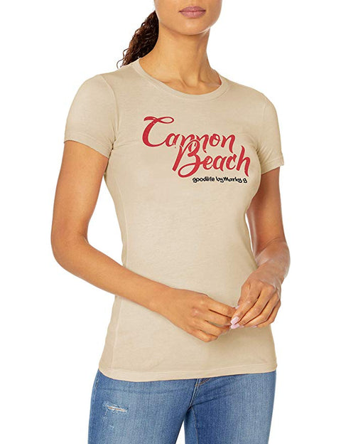 Marky G Apparel - Women's Casual Short Sleeve Crewneck Tops Slim Fit T-Shirt with Cannon Beach Printed - Clementine Apparel