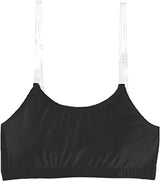 Clementine Apparel - Girls Clear Detachable Straps Dance Bra Unpadded & Seamless Elastic Shoulder Straps