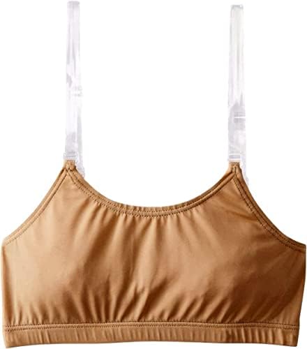 Clementine Apparel - Girls Clear Detachable Straps Dance Bra Unpadded