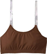 Clementine Apparel - Girls Clear Detachable Straps Dance Bra Unpadded & Seamless Elastic Shoulder Straps