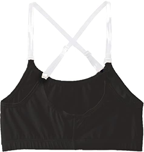 Sexy Code 1701 Clear Strap Backless Bra Wireless Bralette Low Back Cotton Dance  Bras for Girls Women Small Breast(D384-Beige-M) 