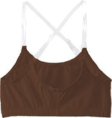 Clementine Apparel - Girls Clear Detachable Straps Dance Bra Unpadded & Seamless Elastic Shoulder Straps