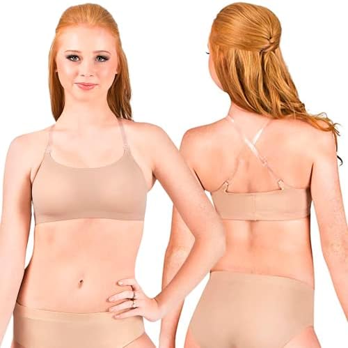 Clementine Apparel - Girls Clear Detachable Straps Dance Bra Unpadded