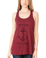 Limited Edition! "Refuse to Sink" Flowy Racerback Tank Top - Clementine Apparel