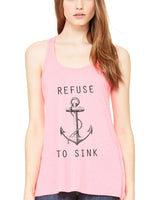 Limited Edition! "Refuse to Sink" Flowy Racerback Tank Top - Clementine Apparel