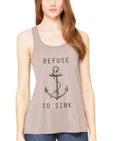 Limited Edition! "Refuse to Sink" Flowy Racerback Tank Top - Clementine Apparel