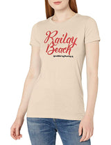 Marky G Apparel - Women's Casual Short Sleeve Crewneck Tops Slim Fit T-Shirt with Railay Beach Printed - Clementine Apparel
