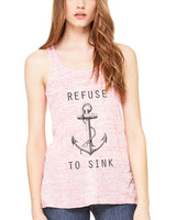 Limited Edition! "Refuse to Sink" Flowy Racerback Tank Top - Clementine Apparel
