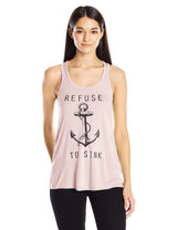 Limited Edition! "Refuse to Sink" Flowy Racerback Tank Top - Clementine Apparel