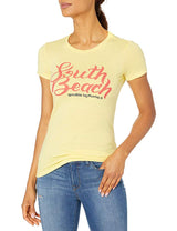 Marky G Apparel - Women's Casual Short Sleeve Crewneck Tops Slim Fit T-Shirt with South Beach Printed - Clementine Apparel