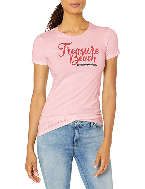 Marky G Apparel - Women's Casual Short Sleeve Crewneck Tops Slim Fit T-Shirt with Treasure Beach Printed - Clementine Apparel