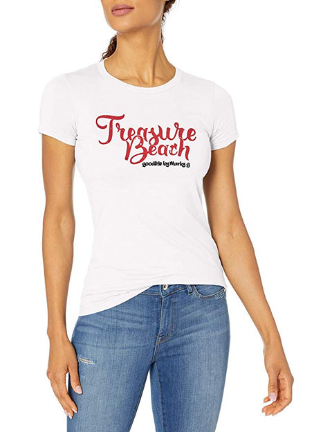 Marky G Apparel - Women's Casual Short Sleeve Crewneck Tops Slim Fit T-Shirt with Treasure Beach Printed - Clementine Apparel