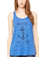 Limited Edition! "Refuse to Sink" Flowy Racerback Tank Top - Clementine Apparel